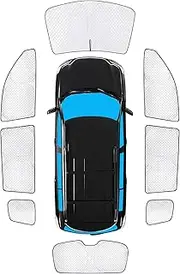 KMF Full Window Sun Shade Custom Fit for Toyota Highlander 2018-2013 Accessories, Privacy Car Window Covers for Windshield & Rear, UV Block and Blackout for Camping/Baby