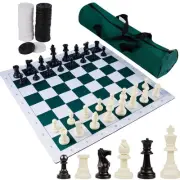 20-Inch Portable Travel Chess & Checkers Set - 2 in 1 Board Game for All Ages