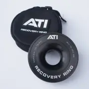 ATI 10,000KG ALLOY RECOVERY RING - BLACK - ALUMINIUM WINCH ROPE SNATCH BLOCK