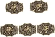 [BESTYASH] 5pcs Cow Head Belt Buckle Antique Bronze Belt Buckle Punk Belt Buckles Cowgirl Belt Buckle Western Belt Buckle Jeans Belt Buckle Belt Buckle for Men Vintage Belt Buckle Alloy