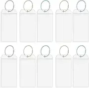 AIMALL Cruise Ship Luggage Tags Holders with Steel Wire Cable Keyring - Durable Zip Pouch for 10PCS, Waterproof and Secure Travel Accessory
