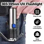 Uv Led Flashlight 365/395nm Usb Recharge Aluminum-alloy Ultraviolet Blacklight