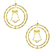 2Pcs Christmas LED Decoration Lights Battery Operated Double Ring LED String Christmas Decoration-Style 2
