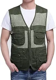 [Generic] Men's Fishing Hunting Mesh Vest Photography Work Multi-Pockets Outdoors Travel Journalist's Jacket