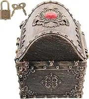 Baby Keepsake Organizer Box Pirate Chest Treasure Storage for Boys and Girls Plastic Mini Treasure Box Vintage Decor
