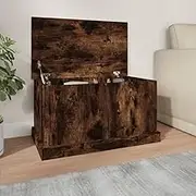 Storage Box Smoked Oak 70x40x38 cm Engineered Wood,Storage Chests-816509