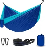 Hammock Camping Portable Single for Hiking Travel Backyard Garden 55x108 Blue Sk
