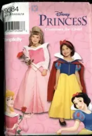Simplicity Sewing Pattern 9384 Snow White Sleeping Beauty Costumes Size 3-8