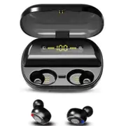 TWS bluetooth 5.0 Earphone CVC8.0 Noise Cancelling Stereo 2400mAh Power Bank IPX7 Waterproof Headphone with Mic 2400MA CAPACITY