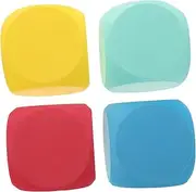 Toyvian 4pcs Blank Foams Dice for DIY Art Projects Classroom Activities Party Decorations Safe Lightweight Blocks for Creative Painting Imaginative Learning