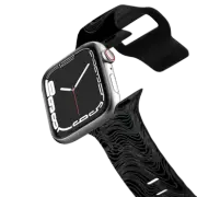 Apple Watch Series 7-9 (45mm) Impact Band WOBBLE 2 WATCH BAND, BLACK & WHITE MINIMALIST LINES OCEAN WAVES ORGANIC FLOW ABSTRACT ILLUSTRATION