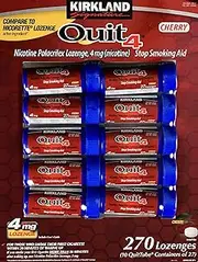 KIRKLAND Signature Quit 4 Nicotine Polacrilex Lozenges, Cherry Flavor, 270 Count