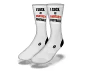 NEW ADULT / JUNIOR SAVVY SOX I SUCK AT FANTASY FOOTBALL SOCKS LIMITED OSFA