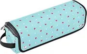 [sanluoli] 2 in 1 Hair Tools Organizer with Iron Mat Waterproof Hair Tools Travel Organizer Distinctive Blue Dots Lovely Cute Travel Essentials for Women