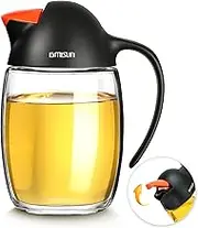 (Black) - Olive Oil Dispenser Bottle and Container, No Drip Condiment Oil Dispensing Glass Cruet with Automatic Cap for Kitchen 620ml (Black)
