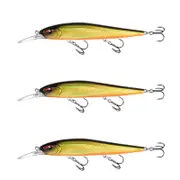 3x 13 Fishing 110mm Whipper Snapper Jerkbait Fishing Lures - Goldilocks