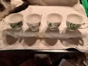 4 grace's teaware cups Birds 2" Tall