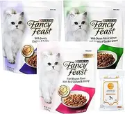 Aurora Pet - Variety Pack (3) Fancy Feast Gourmet Dry Cat Food (1) Mignon Fillet (1) Sea Fish and Salmon (1) Chicken
