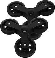 MOBUTOFU 2pcs Cart Triangle Wheel Large Swivel Key with Wheels Stair Cart Heavy - Climbing Spare Caster Triangle Trolley Shopping Trolleys Tri-Wheels Repair Plastic Black