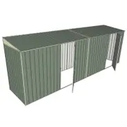 Build-A-Shed 1.2 x 6.0 x 2.0m Skillion Dual Single Hinged Side Doors Shed - Green