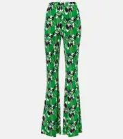 [Diane von Furstenberg] Diane von Furstenberg Brooklyn printed flared pants AU 18 green
