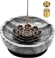 Wadayu SuperLarge Handmade Natural Marble Incense Holder for Sticks and Cones-with 9 Holes, Multi-Functional Incense Burner Holder for Incense Sticks and Cones, Perfect Home Decor (5.91inch)