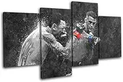 Bold Bloc Design - UFC Grunge Holloway Poirier 2 Sports 120x68cm Multi Canvas Art Print Box Framed Picture Wall Hanging - Hand Made in The UK - Framed and Ready to Hang 13-9626(00B)-MP04-LO-B