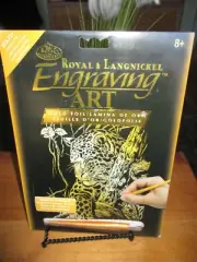 Gold Foil Engraving Art Kit 8"X10"-Leopard In Tree NEW