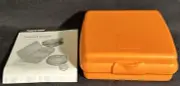 New Tupperware Sandwich Keeper Old Style Hinged Lunch Box Container~Orange Peel