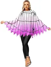 [AOBUTE] Halloween Pumpkin Costume Spider Web Skeleton Poncho Cloak