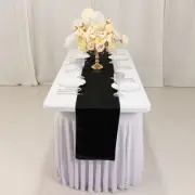 Black SATIN 12x108" Table RUNNER Lustrous Wedding Party Catering Dinner