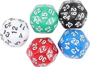 HONMEET 5pcs Sided Acrylic Dice Number Game Props for Parties Educational Play Fun Dice for Adults for Home Bar Group Activities
