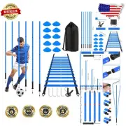 Multi-Height Soccer Agility Training Set with Cones and Jump Rope Included