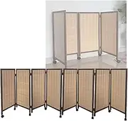 Short Room Divider,4/5/6/7/8 Panel Hand Woven Room Screens with Wooden Frame,Easy to Move,for Kindergarten Bedroom(120x40cm-8panel)