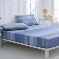 在飛比找Yahoo奇摩購物中心優惠-鴻宇 單人床包枕套組 天絲 萊賽爾 尼克藍 台灣製