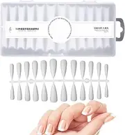 Acrylic Nail Tips, Fake Nail Tips, Pack of 240 Nail Attachments for Acrylic Nails, Traceless Easy Nail Extension Set, 12 Sizes French Nail Tips with Storage Box for Home Nails Arts