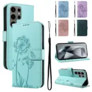 Luxury Dandelion Leather Wallet Cover Case For 16 15 12 13 14 11 Pro Max XR 7 8