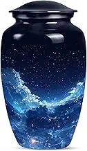 Starry Night Urn - Unique Blue Decorative Urn - Funeral Urns for Ashes Adult Men & Women - Burial Cremation Urns for Human Ashes - 10 Inch