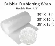 Bubble Cushioning Sheet 1/2" Large Bubble Cushioning Wrap Padding Wrap 39" Wide