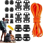 Backpack Elastic Rope Buckle - Outdoor Daypack Expansion Elastic Rope with Buckle,Increased Storage Capacity 18-Piece Set for Outdoors, Trekking, Mountaineering