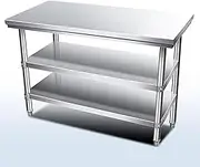 YUGXTH Stainless Steel Prep Table, Stainless Steel Kitchen Work Table, Commercial Food Prep Workbench, Prep Worktable with Adjustable UnderShelf, for Restaurant, Home and Hotel(120x50x80cm)