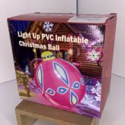 24" Inflatable Christmas Ball "Ornament" Light Up Remote & Color Changing Light!