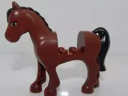 Lego Friends Reddish Brown Horse With White Blaze Pattern and Black Mane