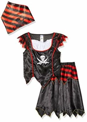 Smiffys Pirate Skull Crossbones Girl Costume, S - Age 4-6 years