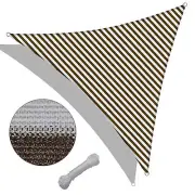 16Ft 97% UV Block Triangle Sun Shade Sail Canopy Outdoor Patio Pool Coffee+White