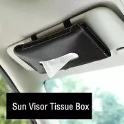 PU Leather Car Sun Visor Facial Tissue Box Paper Towel Case Cover Napkin Clip