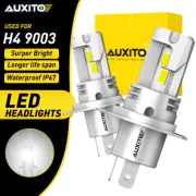 AUXITO H4 Headlight High LED Low Beam Conversion Kit Canbus 9003 Fanless Bulb 2* (for: Smart)