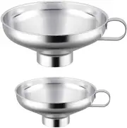 2 Pcs Canning Funnel, Stainless Steel Jam Funnel, Wide Mouth Funnel, Kitchen Stainless Steel Wide Mouth Funnel Set For Transferring Liquid, Powder, Be