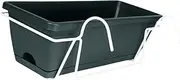 yuksok Fence Balcony Hanging Planter with Bracket Garden Outside Lightweight Lawn Detachable Tray Yard Vegetable Box Railing Planter, Green
