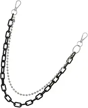 [WRITWAA] Waist Chain Jewelry Gothic Pants Chains Hip Hop Acrylic Belt Chain Jeans Pant Chain Rock Pocket Chain Punk Wallet Chain Hip Pop Pants Chain Double Chain Punk Trousers Chain